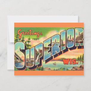 Carte postale de vœux vintage Superior WI