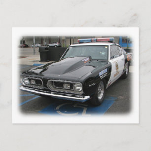 Carte postale de voiture de police Vintage cool !
