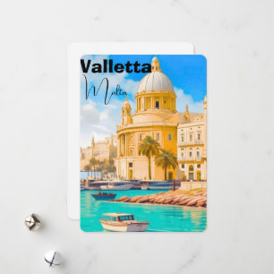 Carte postale de voyage à La Valette Malte, La Val