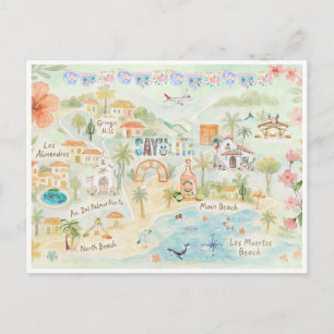Carte postale de voyage à l'aquarelle   Sayulita M
