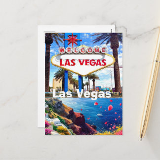Carte postale de voyage à Las Vegas, Enseigne de L