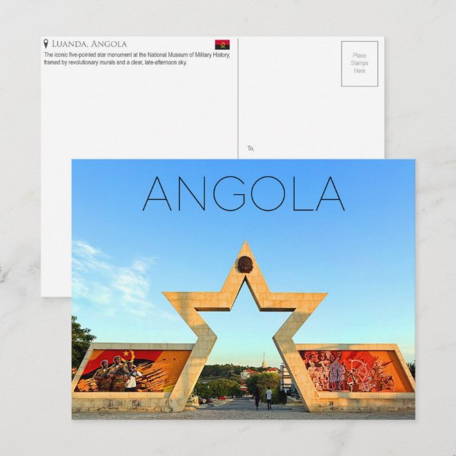 Carte postale de voyage à Luanda, Angola (Devant / Derrière)