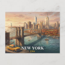 Carte postale de voyage à New York | Pont de Brook