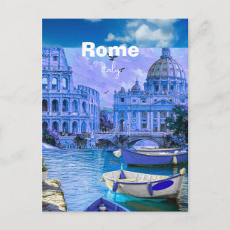 Carte postale de voyage à Rome Italie, Carte posta
