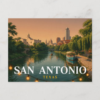 Carte postale de voyage à San Antonio Texas | Rive