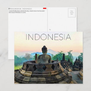 Carte postale de voyage Borobudur, Indonésie