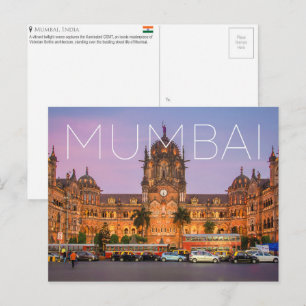 Carte postale de voyage CSMT, Mumbai, Inde