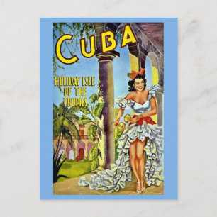 Carte postale de voyage Cuba vintage colorée