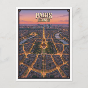 Carte postale de voyage d'anime vintage Paris Fran