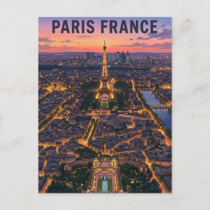 Carte postale de voyage d'anime vintage Paris Fran