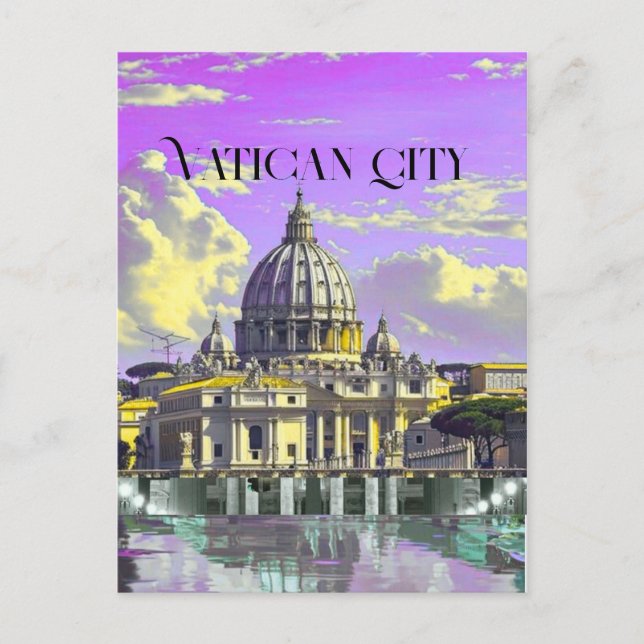Carte postale de voyage de la Cité du Vatican, car (Devant)