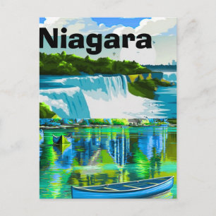 Carte postale de voyage de Niagara Falls Ontario,