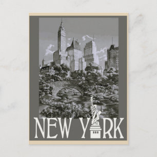 Carte postale de voyage de style Vintage New York 