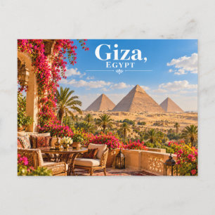 Carte postale de voyage des pyramides de Gizeh Égy