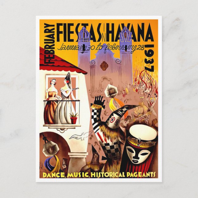 Carte postale de voyage du Carnaval de La Havane 1 (Devant)