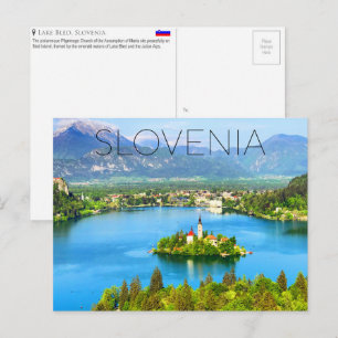 Carte postale de voyage du lac de Bled, Slovénie