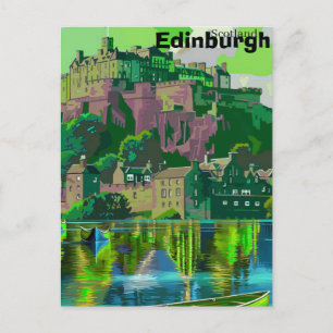 Carte postale de voyage Édimbourg, Art de voyage É