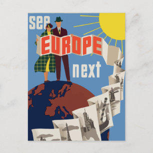 Carte postale de voyage en Europe