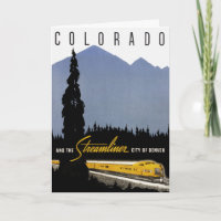 Carte postale de voyage ferroviaire vintage Denver