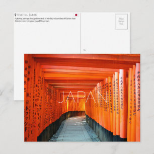 Carte postale de voyage Fushimi Inari, Kyoto, Japo