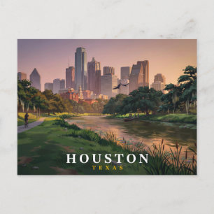 Carte postale de voyage Houston Texas   Skyline du