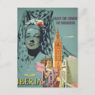 Carte postale de voyage Ibérie vintage