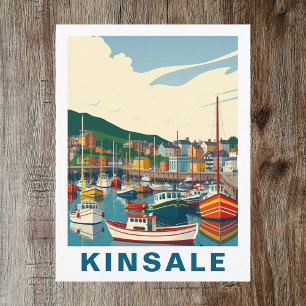 Carte postale de voyage rétro Kinsale Cork Irlande