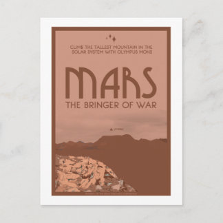 Carte postale de voyage spatial - Mars