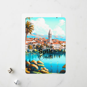 Carte postale de voyage Split Croatie, Art de voya