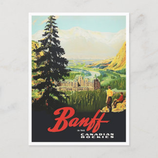 Carte postale de voyage vintage Banff Canada