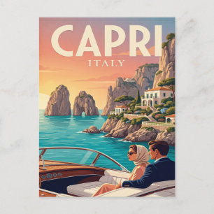 Carte postale de voyage vintage Capri Italie