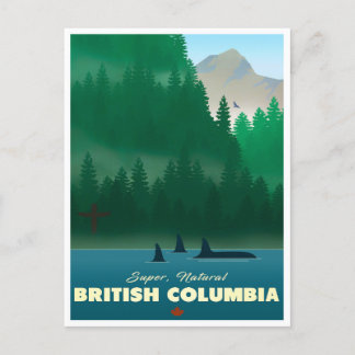 Carte postale de voyage vintage de la Colombie-Bri