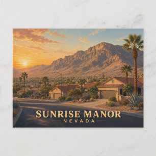 Carte postale de voyage vintage de Sunrise Manor N