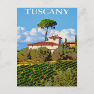 Carte postale de voyage vintage de Toscane, Italie