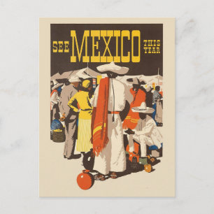Carte postale de voyage vintage du Mexique
