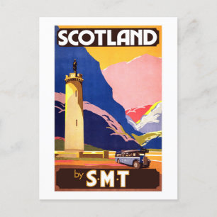 Carte postale de voyage vintage en Écosse par SMT