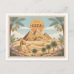Carte postale de voyage vintage Gizeh Egypte