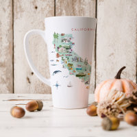 Carte postale de voyage vintage | Mug Latte Califo