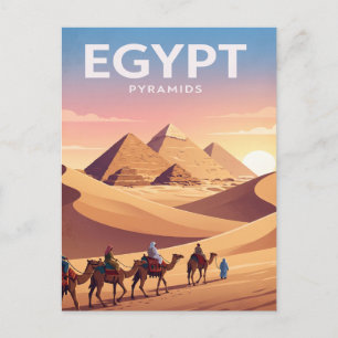 Carte postale de voyage vintage Pyramides d'Égyp