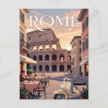 Carte postale de voyage vintage | Rome Italie
