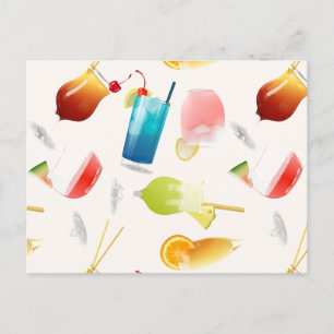 Carte Postale De vrais cocktails motif et de longues boissons