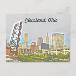 Carte postale de vue de Cleveland Ohio Cisjordanie