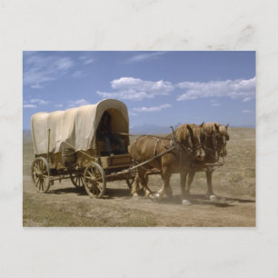 Carte postale de wagon tiré à cheval