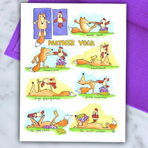 Carte postale de yoga en duo par Nicole Janes