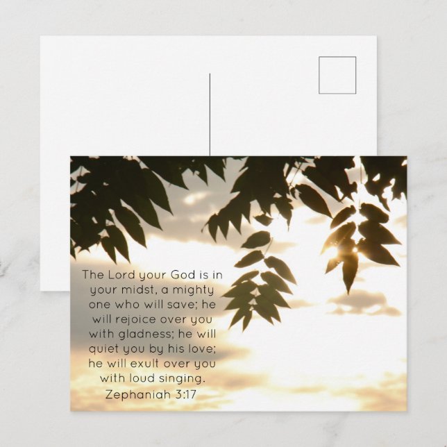 Carte postale de Zephaniah 3:17 Sunrise (Devant / Derrière)