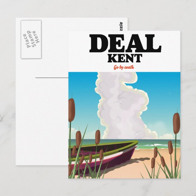 Carte Postale Deal Kent poster de voyage en bord de mer (Devant / Derrière)