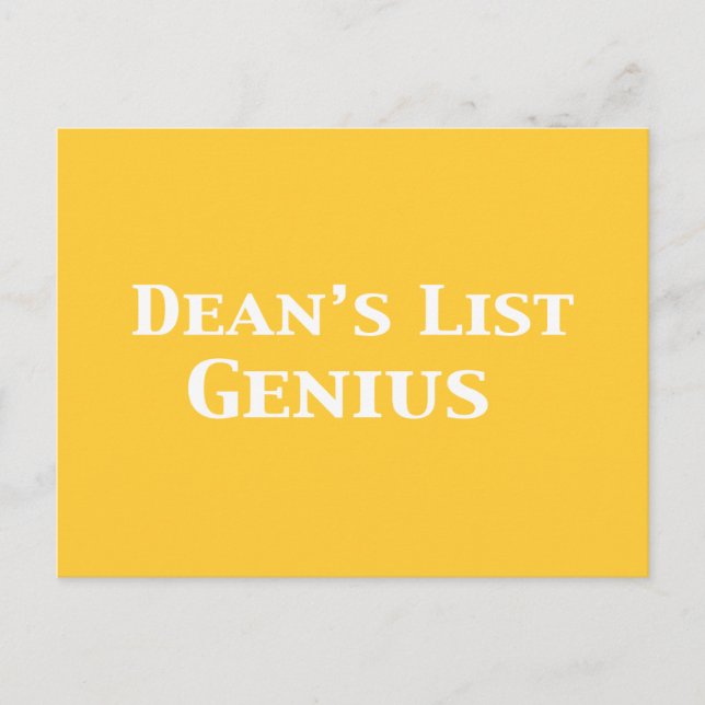 Carte Postale Dean's List Genius Gifts (Devant)