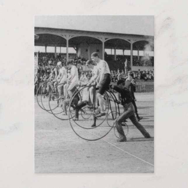 Carte Postale Début de la course à vélo (Devant)