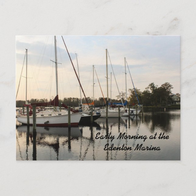 Carte Postale Début de matinée à la marina d'Edenton (Devant)