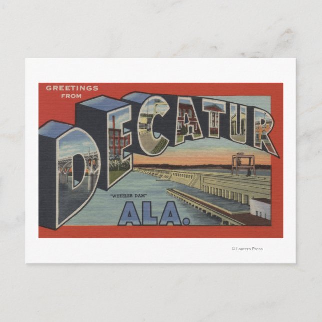 Carte Postale Décatur, Alabama - Scènes de grandes lettres (Devant)